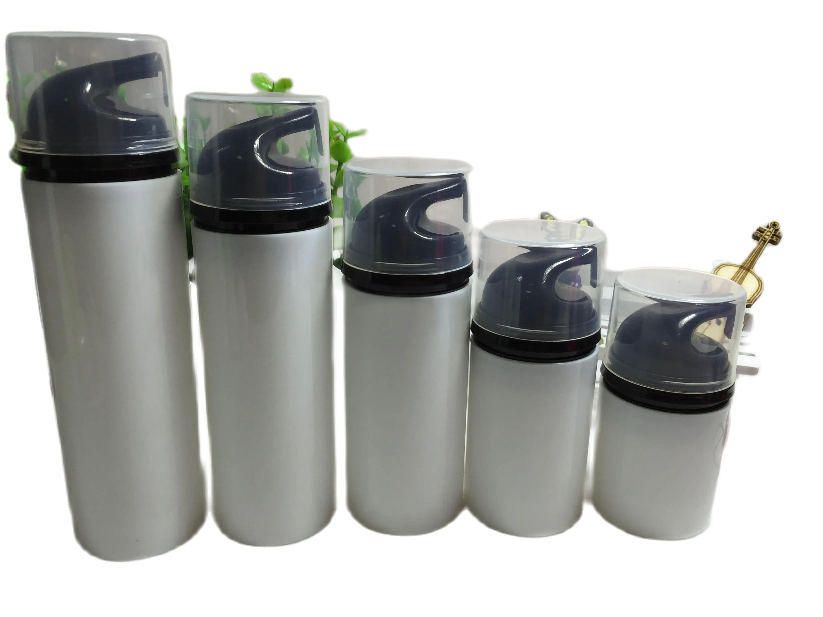 80ML valge plastikust õhuta lotion pudel musta õhuta pump selge kaas kosmeetikatoodete pakendid tooteid 1