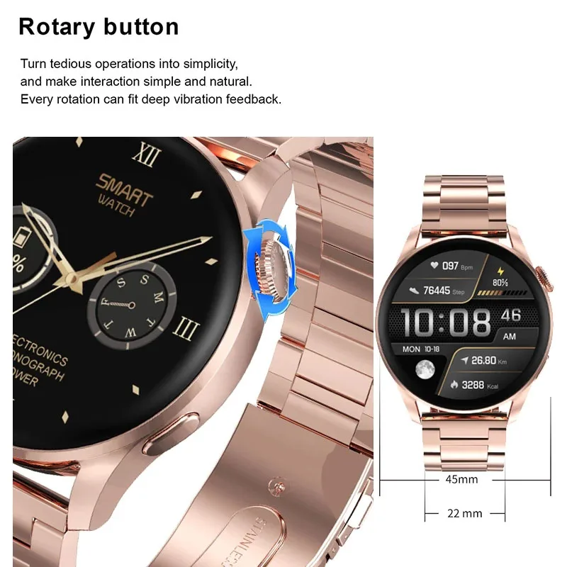 2022 Uus Bluetooth Helistamine Smartwatch Mehed Naised 1.36 Tolline Ümmargune Ekraan HD 390*390 pikslit Full Touch Kohandatud Dial Smart Watch Mees 2