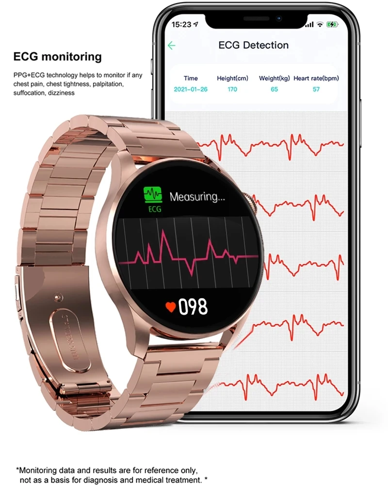 2022 Uus Bluetooth Helistamine Smartwatch Mehed Naised 1.36 Tolline Ümmargune Ekraan HD 390*390 pikslit Full Touch Kohandatud Dial Smart Watch Mees 4