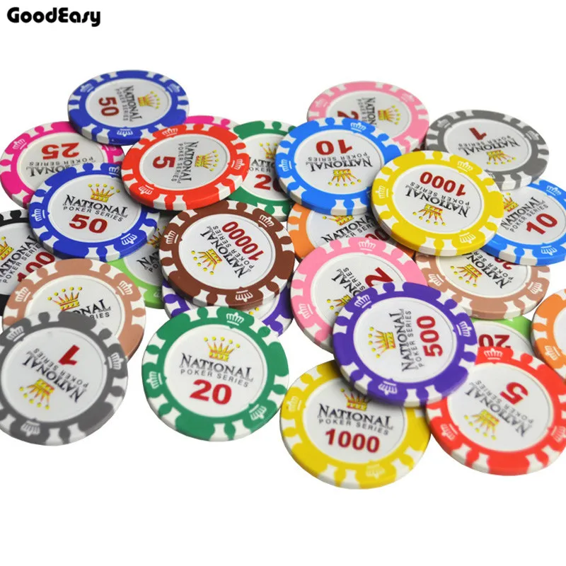 100/1000PCS Casino Poker Chip Komplekti Kuld Kroon Texas Hold ' em Baccarat Black Jack Pokker Savi Kiip Münte Tsüklilised Kasti Plaate Dropship 2