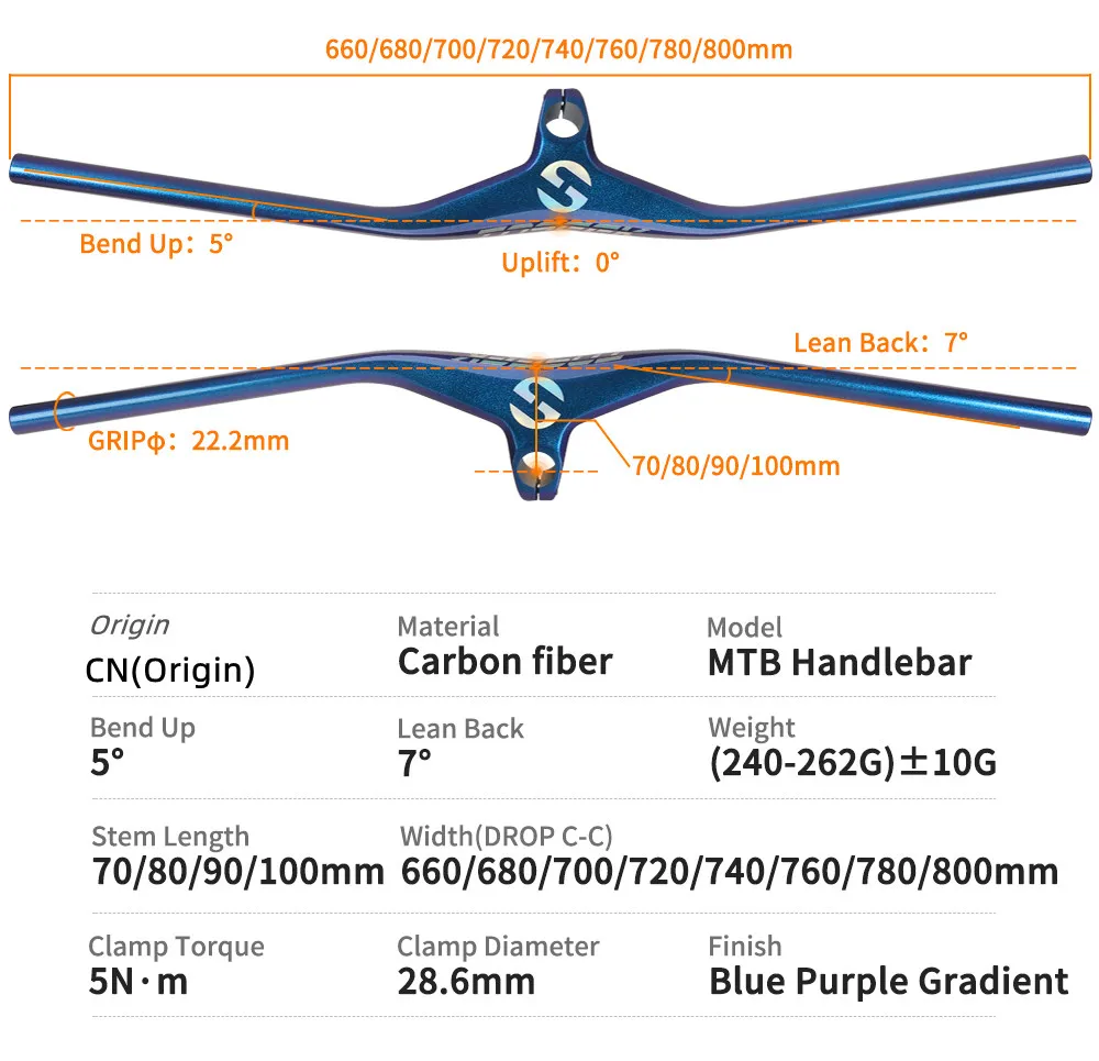 Mtb Juhtrauda Ja Varre 28.6mm17Degree Süsiniku Integreeritud Lenkstangi 3 Värvid Ajatatud Ja Värvikas Mountain Bike 2
