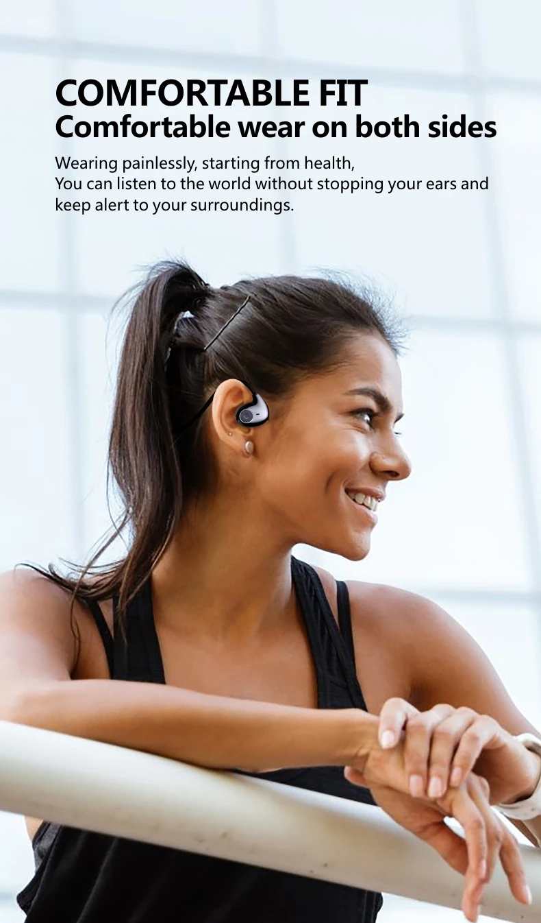 Bluetooth5.2 Kõrvaklapid Sport Traadita Peakomplekt Kõrva Konks Õhu Juhtivus Põhimõte Stereo-Kõrvaklapid Koos Mikrofoniga, 2 Paari Telefon 3
