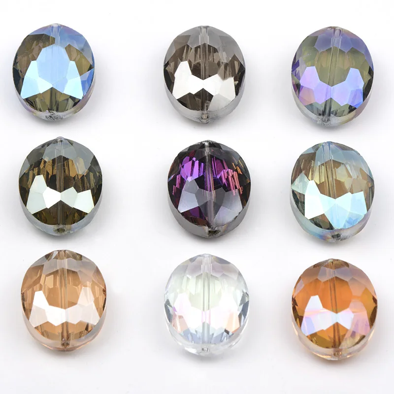 50tk/palju 16x20mm Crystal Kroomitud Ovaalse kujuga Helmed Veise Silmad Lihvitud tšehhi Klaas Lahti Kivi Profileerimine DIY Tegemise Ehted Tegemine 3
