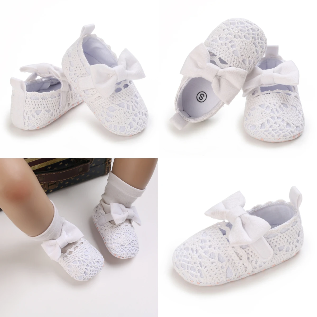 Uus tüdruk princess kingad 0-18 kuud vastsündinud beebi pehme põhjaga mitte-tõsta teise lapse kingad Esimene Jalutajad vabaaja kõndides kingad 4