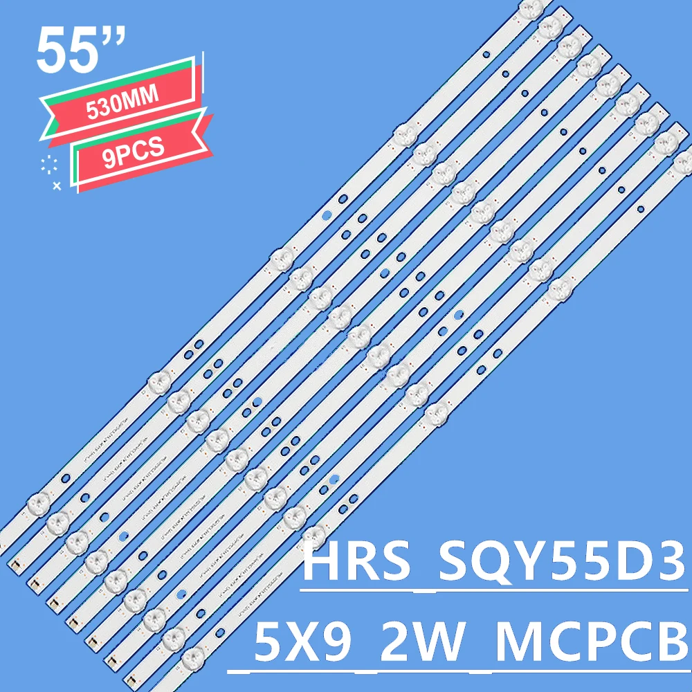 LED-Taustvalgustuse riba 5 lambi HRS_SQY55D3_5X9_2W_MCPCB 12mm_V1 jaoks PLED5544U HV550QUB-F5A RCA RNSMU5545 K55DLY8US 0