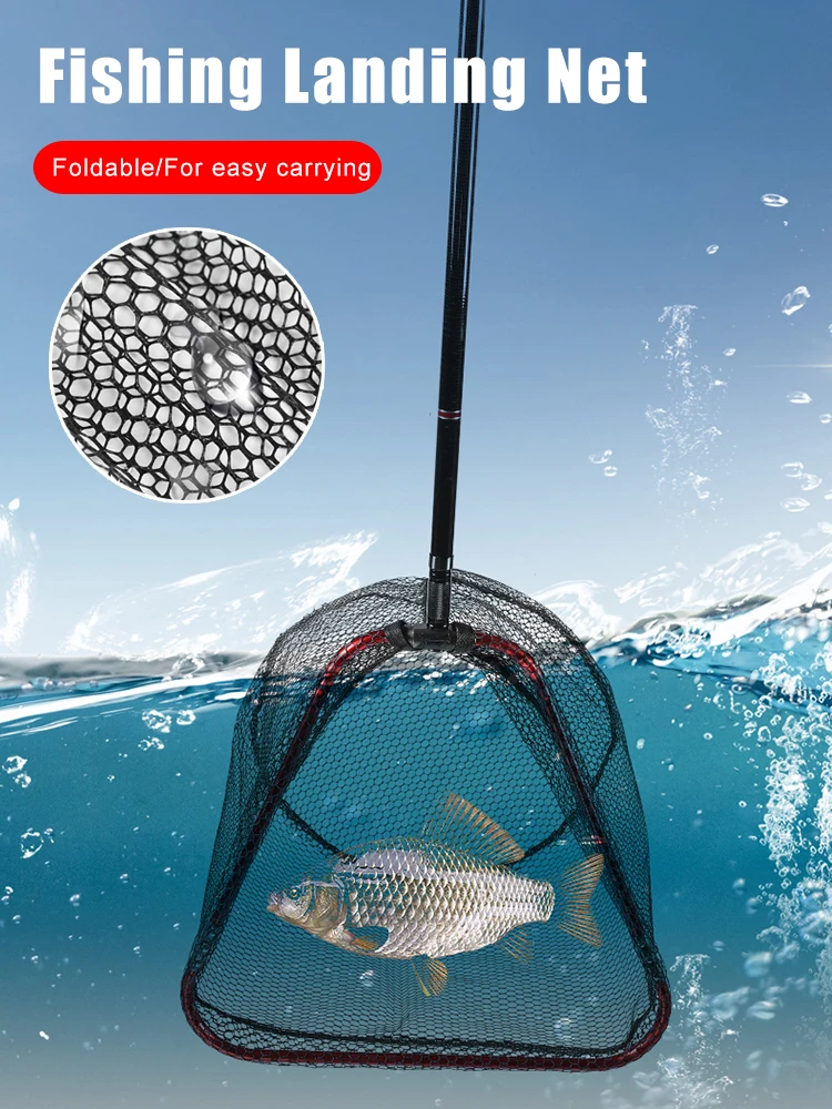 Uusim Kokkupandav Kalapüügi Maandumine Net Alumiinium 40/60/65cm, Sügavus Väljas Fishing Net Vahend Tarvikud, Käepide Ei ole Komplektis 0