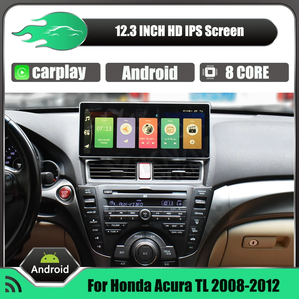 12.3 tolline Android autoraadio Honda Acura TL 2008-2012 Auto stereo vastuvõtja multimeedia mängija, GPS navigatsioon juhtseade 0