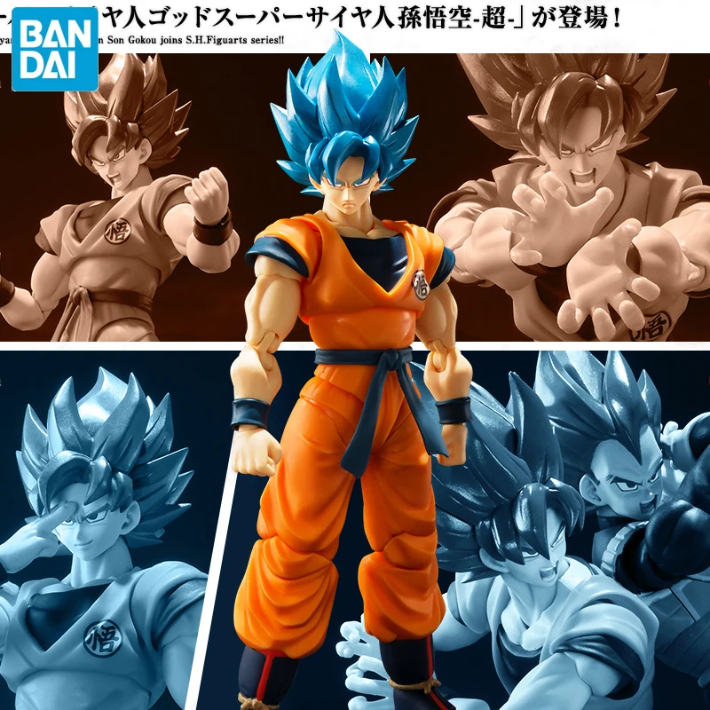 Algne BANDAI SHF Dragon Ball Super Son Goku Sinised Juuksed Anime Tegevus Arvandmed Mänguasjad Teater Väljaanne Anime Kogumise Figuriin 3