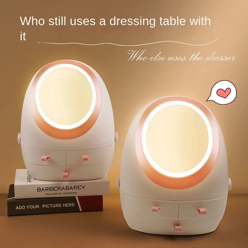 Net Punane Kosmeetika Ladustamise Kasti Tolmukindel Vöö Peegel Integreeritud Naha Hooldus Huulepulk Tualettlaud Leibkonna Desktop Riiul-Kapp 0