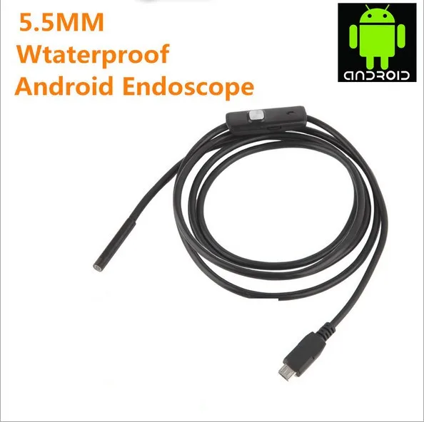 Pikkus 2M 5,5 mm videokaamera 6 Led Android USB 1/9 CMOS Endoscope Veekindel Kontrolli Borescope Video Toru Kaamera Kaabel 1