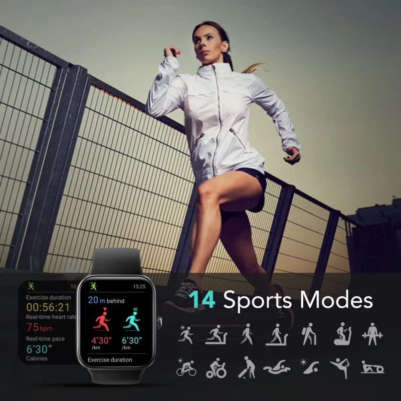 Smart Vaadata, Fitness Tracker Tervist Jälgida Südame löögisagedusele, Vere Hapniku -, Puhke-Touch Ekraan, Bluetooth Smartwatch Fitness Wat 1