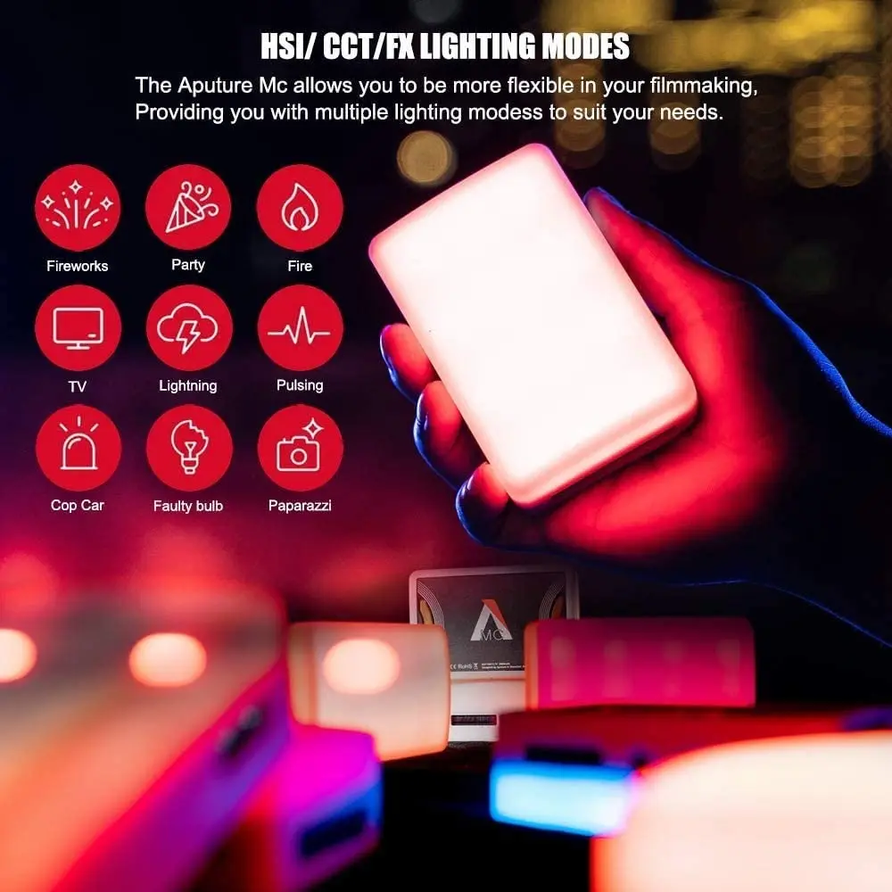 Aputure MC 4-Light Travel Kit,RGB Kaamera Led Video Valgus,3200-5600K,HSI/TOLLITARIIFID/FX Valgustus Režiimid ja Traadita Eest Juhul, 4