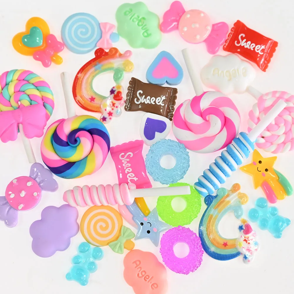 30pcs 3D Võlusid Kawaii Cartoon Candy Küünte Kive Kalliskivid Glitter Akrüül Küünte Art Ehted, Maniküür Küünte Kaunistamise Tarvikud 5