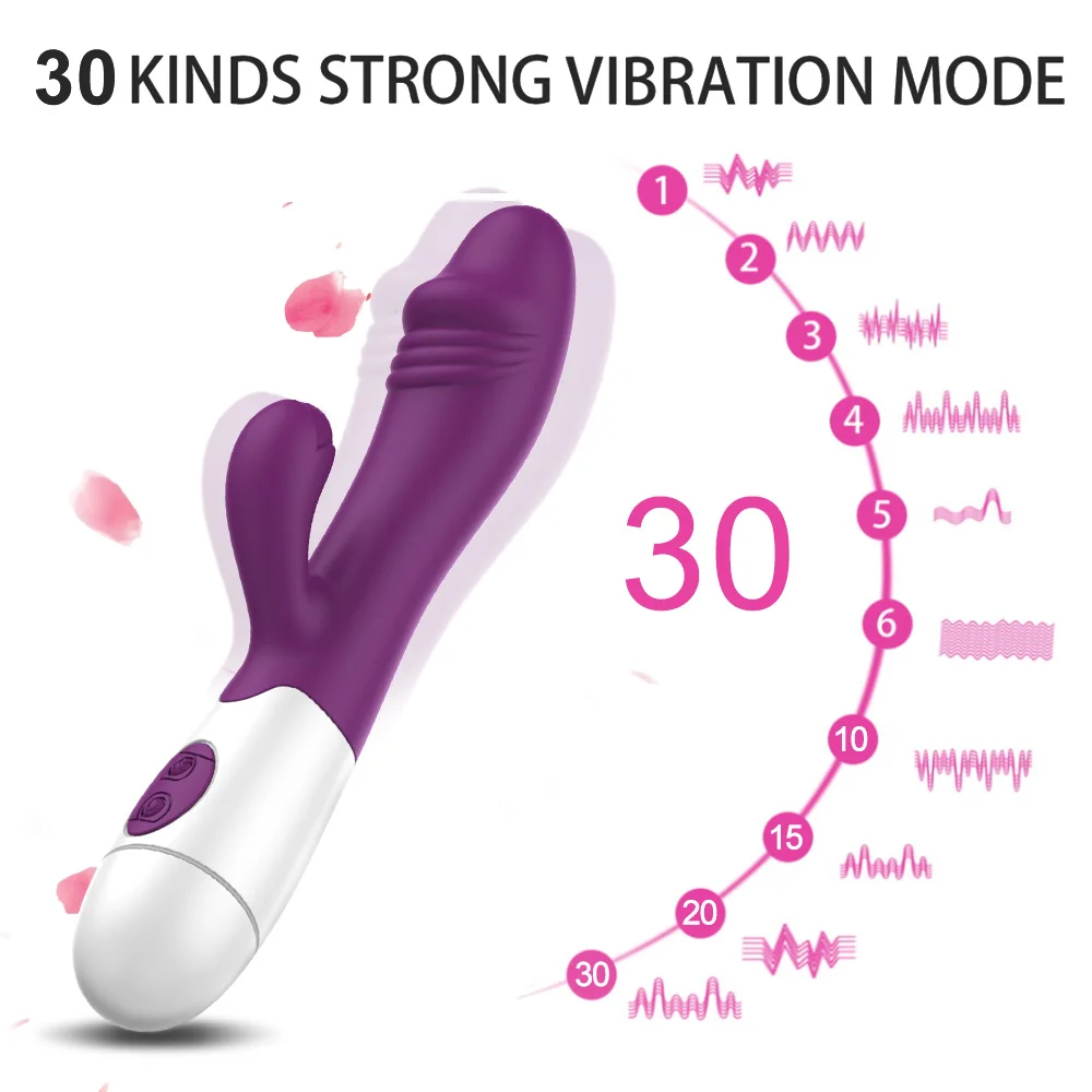 LY Dildo Küülik Vibraator Päraku ja Tupe Massaaž 30 Sagedus Dual Vibreeriv G-punkti Stimulaator Erootilise Sugu Mänguasjad, Naiste 1
