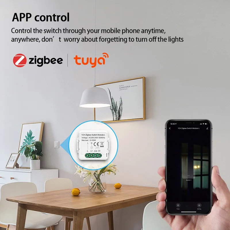 Tuya ZigBee 3.0-off Seade 1/2/3/Tänaval valgus Smart Switch Mini Kaitselüliti Lülitab Moodul Töö Googele Kodu Alexa 5