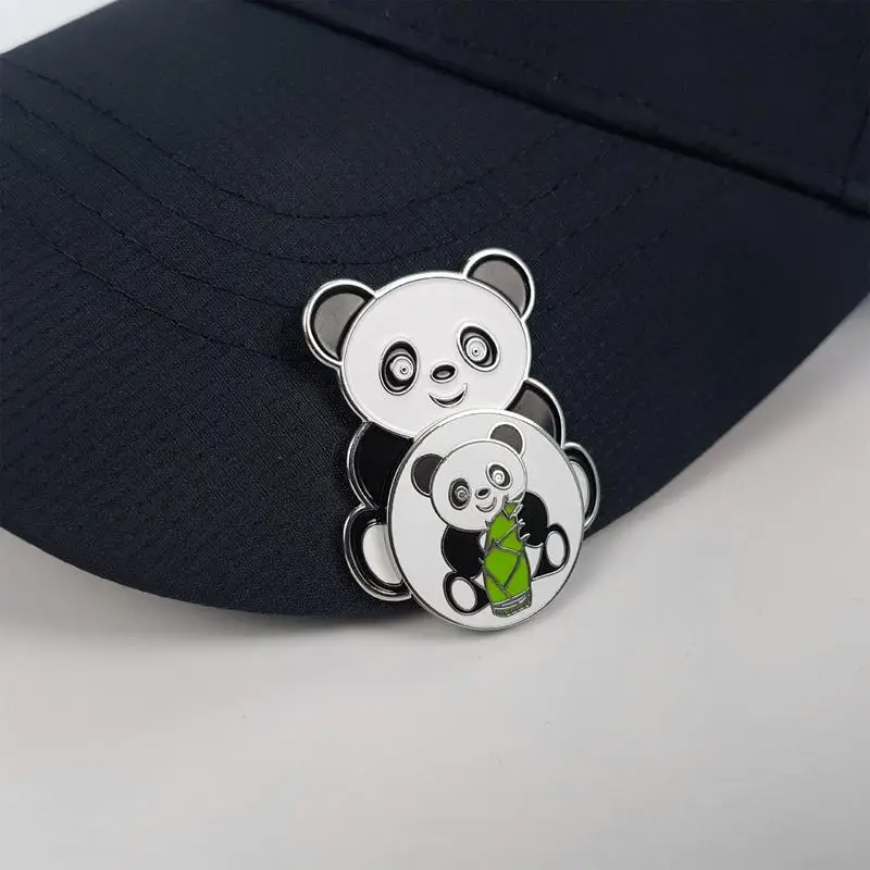 Golf Ball Sm Hat Clip Armas Panda Ja Bambusest Stiilis Müts Clip Palli Sm Magnetilised Palli Sm Golf Koolitus Aidsi 1