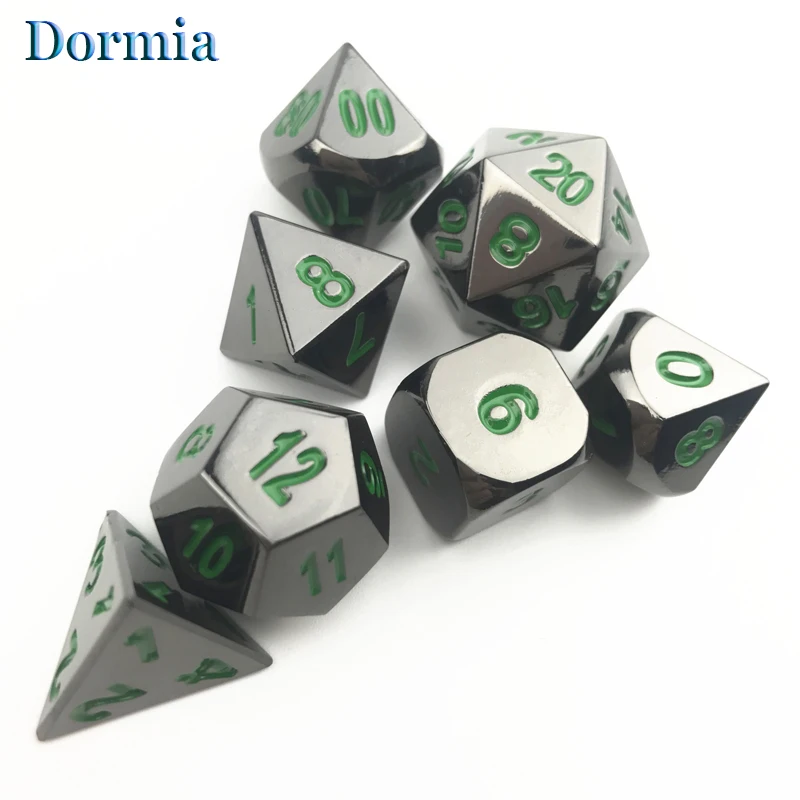Kõrge Kvaliteediga Tsingi Sulam Polyhedral Metallist Dice Komplekt D4-d20 koos Kasti ,DNDGame RPG Dados Jogos lauamängud 1