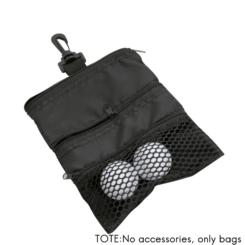 2 Pack Golf Kott Kott Tasku Golfi Tee Kott Kott Plastikust Klamber, 3-Kihiline Tõmblukk Golf Bag Tarvikud Palli Kott 5