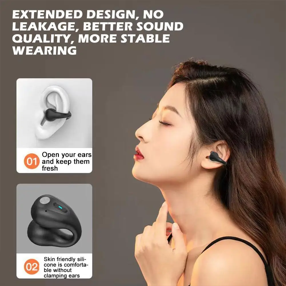 Juhtmeta Kõrvaklapid Bluetooth-5.3 Kõrvaklappide Jaoks Ambie Heli Earcuffs Earbuds Hifi Stereo Sport Veekindel Earhook Mic H6z1 5
