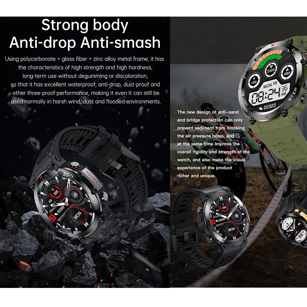 Smart Watch Mehed Naised Sport Sinine Hammas Kõne Smartwatch 100+ Multiple Sport Režiimid Heartrate Tervise 400mAh 360*360 Ilm Väljas 5