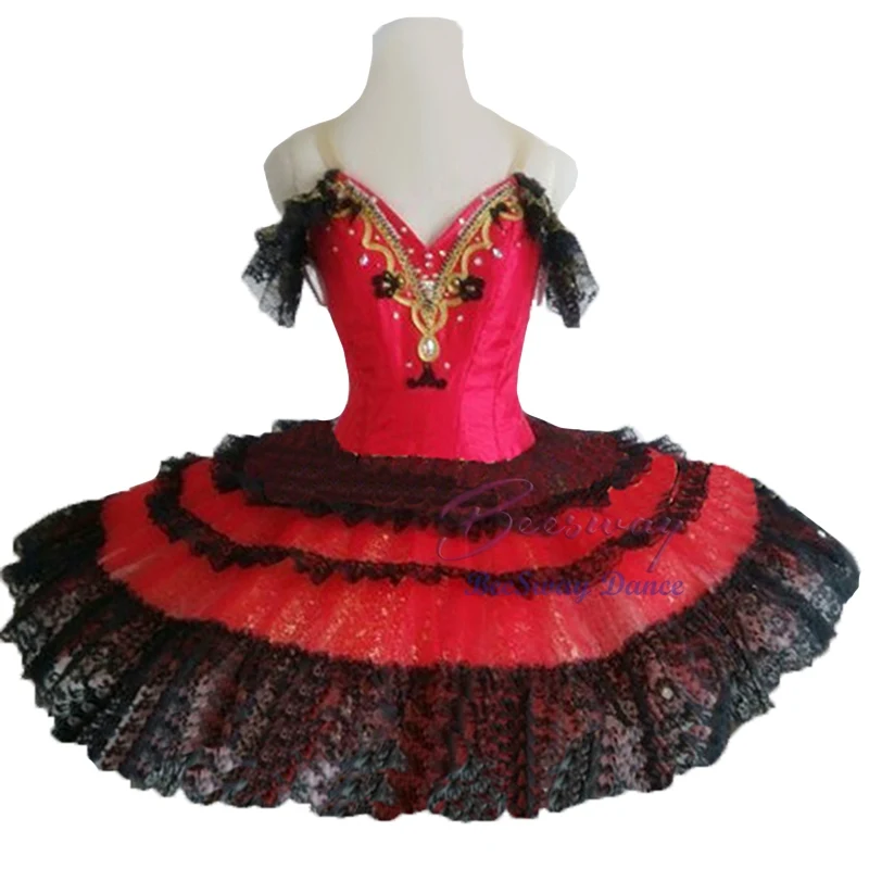 Punane ballet tutu kleit klassikalise profissional Don Quijote muutus ballett hästi tihe võrgu sarnane kangas Luikede järv muutus ballett tantsu kostüüm 1