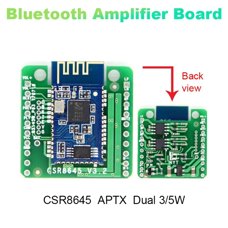 Bluetooth-Võimendi Juhatuse Moodul 5.0 Audio Vastuvõtja CSR8645 APTX Dual 5W Kõlar Heli Võimendi 0