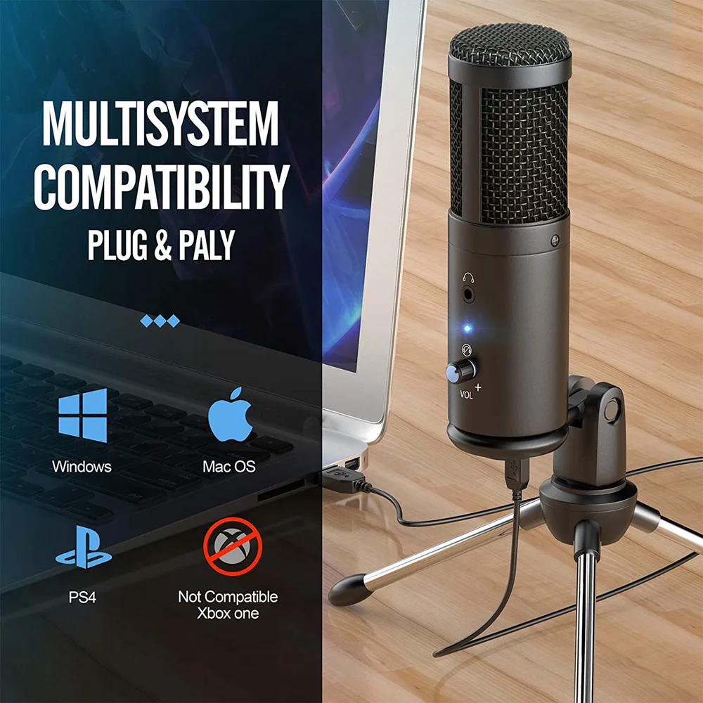 USB Mikrofon Stuudio Professionaalne Kondensaator Mikrofon, PC Arvuti Salvestus-Streaming Mängu Video Karaoke Laulmine Mic Kuum 2
