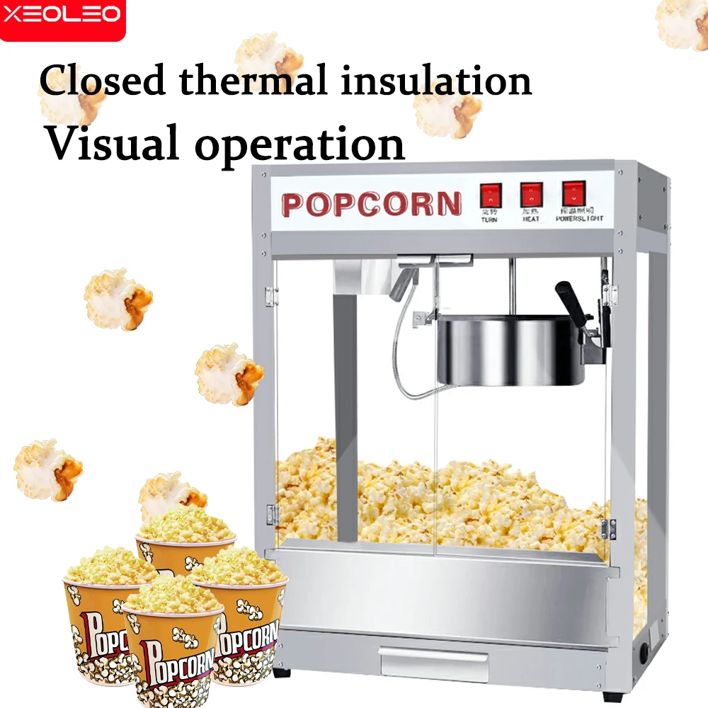 XEOLEO Commercial Popcorn Maker 8OZ Popkorni Masin Roostevaba Terasest Elektriline Õli-Hüppasid Masin 1200W Mais Ilmub Non-stick 1