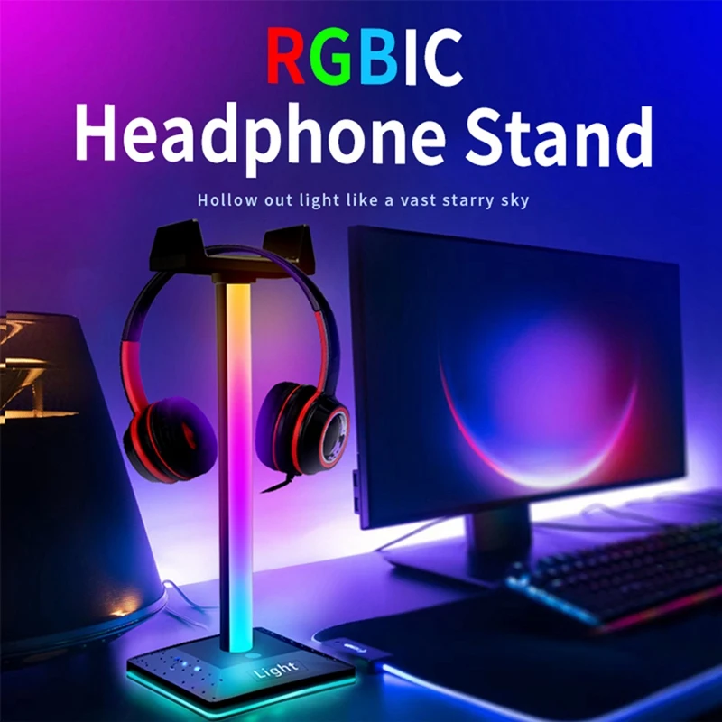 RGB Gaming Kõrvaklapid Seista Sümfoonia Kõrvaklappide Hoidik Mängijatele PC Kõrvaklapid Tarvikud Laud 2