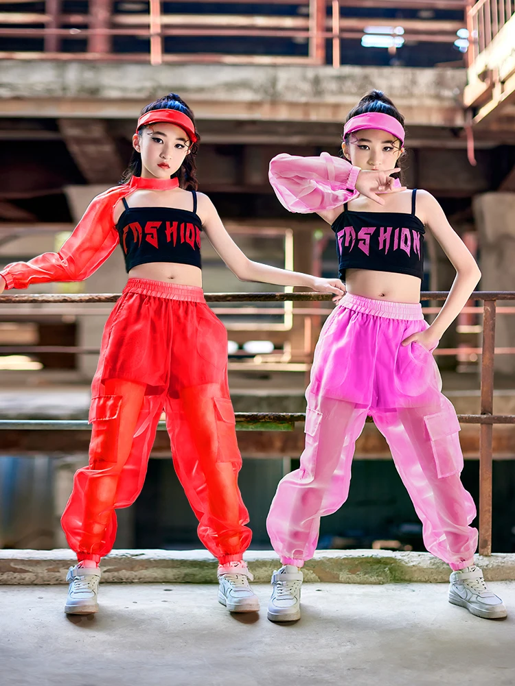 Tüdrukud, Cool Jazz, Hiphop Korea 5 Topid Värv Vest Püksid Street Tantsu Kostüümid Ühtne Catwalk Tulemuslikkuse Kingitused Hipster Sobib 3