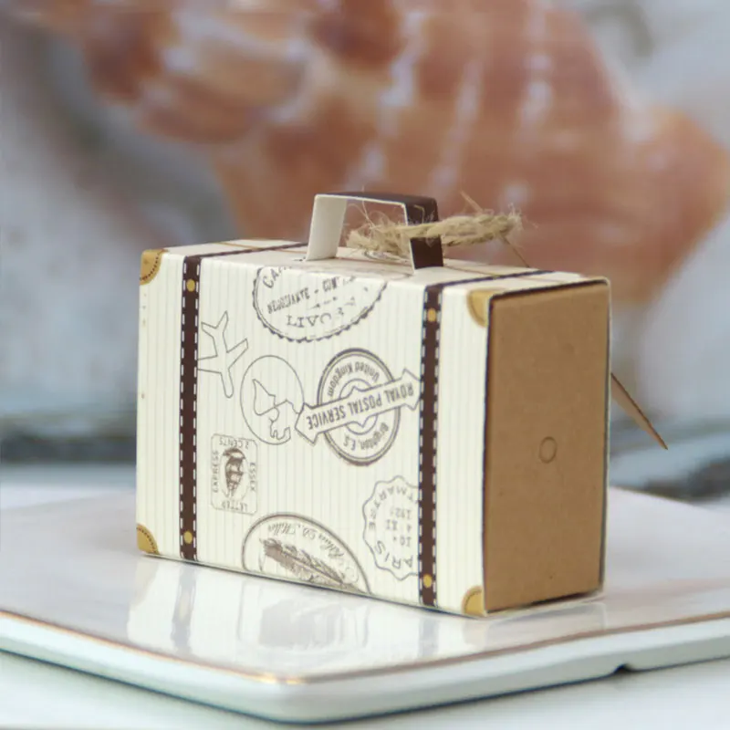1TK Mini Candy Box Pagasi Šokolaadi Kasti kinkekarbis Kasuks Kasti Sünnipäeva Kingitus Paber Pulmapidu 3