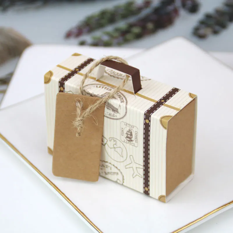 1TK Mini Candy Box Pagasi Šokolaadi Kasti kinkekarbis Kasuks Kasti Sünnipäeva Kingitus Paber Pulmapidu 4