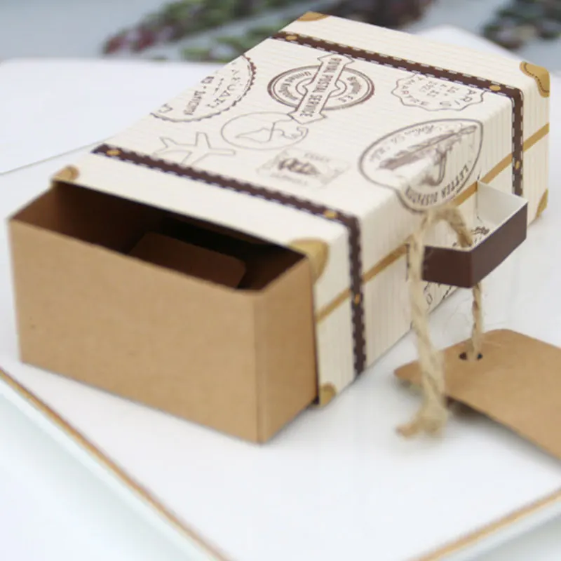 1TK Mini Candy Box Pagasi Šokolaadi Kasti kinkekarbis Kasuks Kasti Sünnipäeva Kingitus Paber Pulmapidu 5