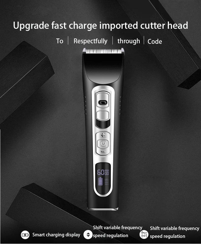 Professional Hair Clipper Meeste Habeme Trimmer Masin Raseerimine LED Ekraan Karvade Trimmer Juuste Lõikamine Trimmer kiirlaadimine 0