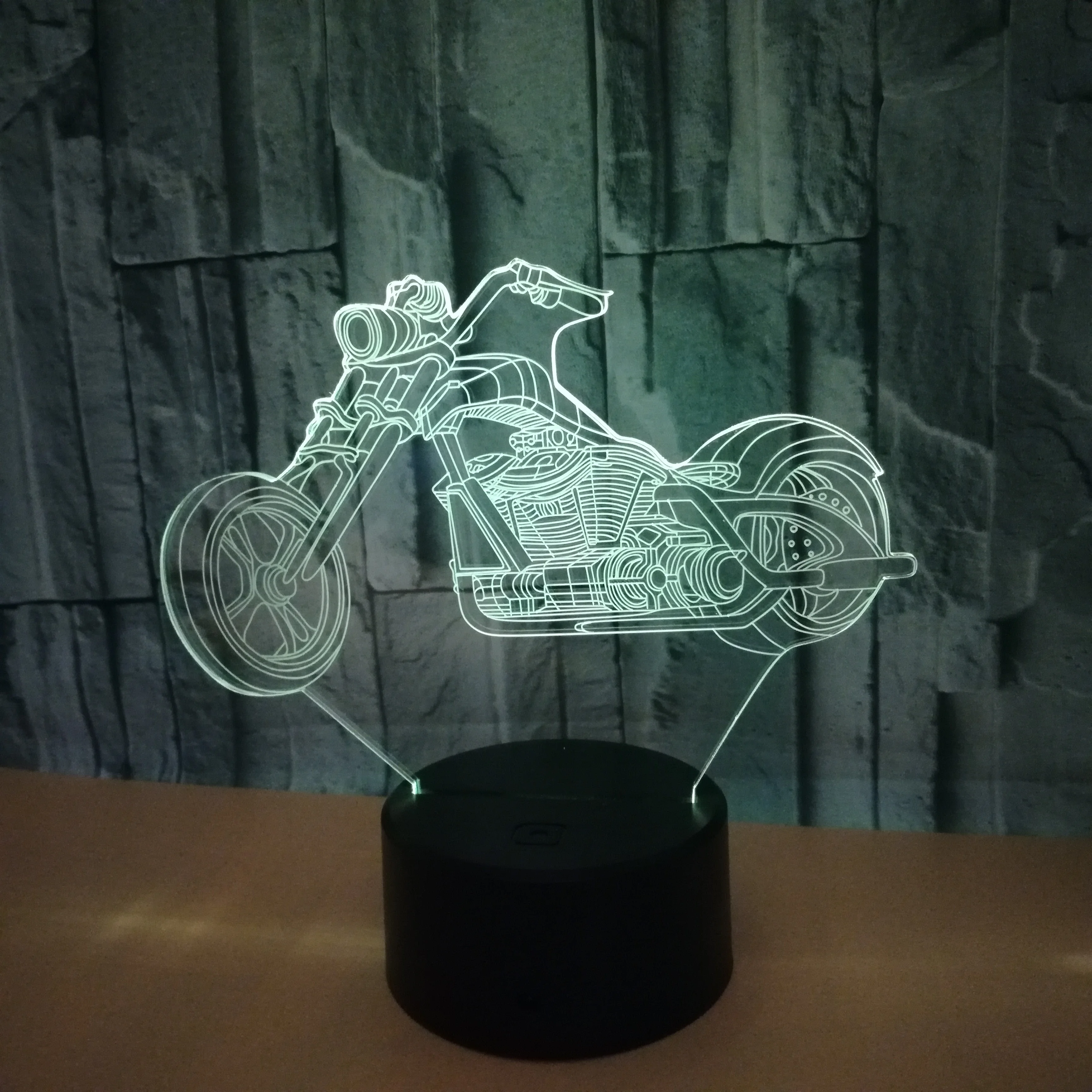 Mootorratas Mootorratas LED 3D Illusioon Visuaalne Öö Valguses Loominguline Magamistuba Teenetemärgi Kerge Pila Lamp Lapsed Kingitus Suveniiri 3