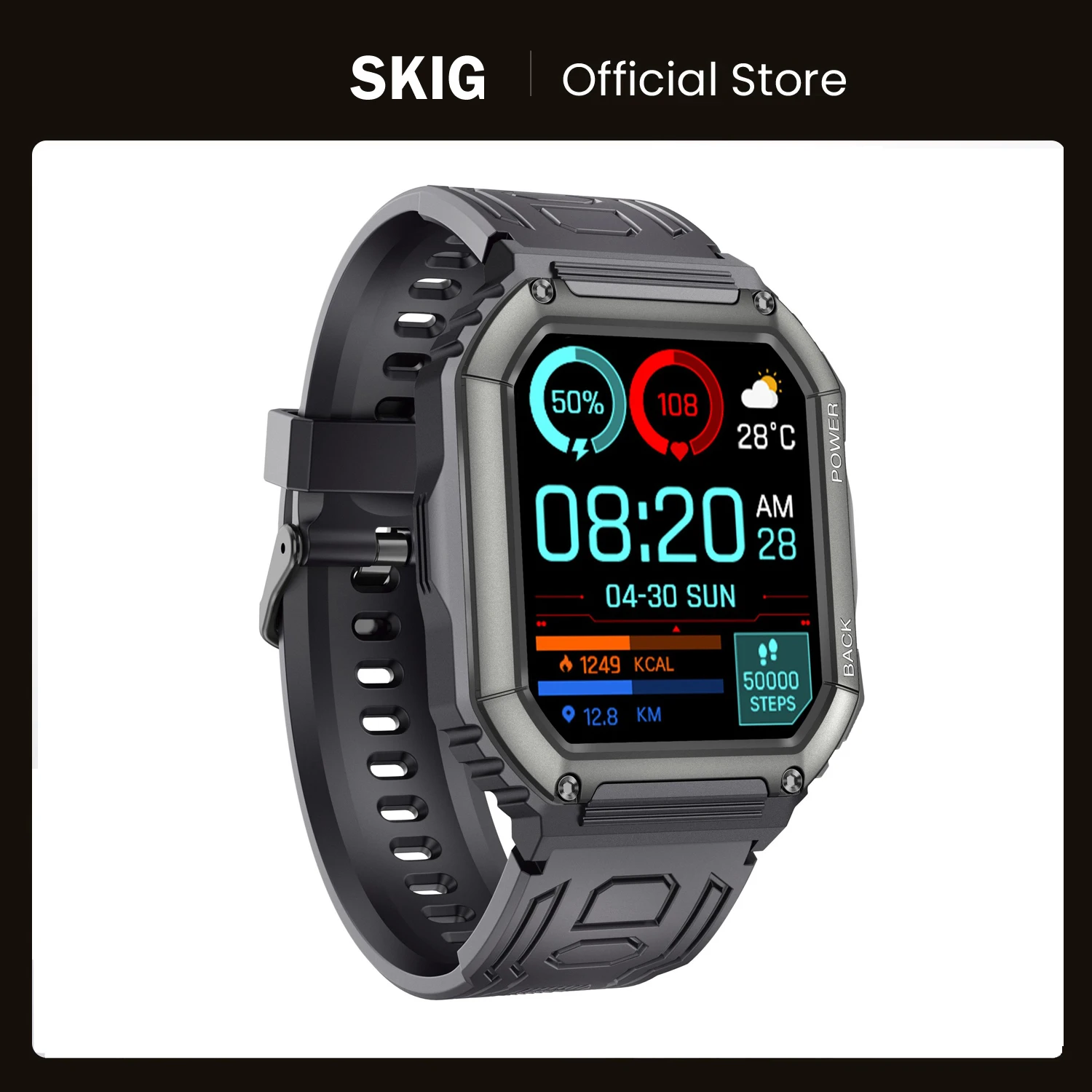 Uue Versiooni Sport Smartwatch DIY Dial Magada Tracker Ultra-pikk Aku Eluiga Smart Vaadata Android, iOS Telefoni 0