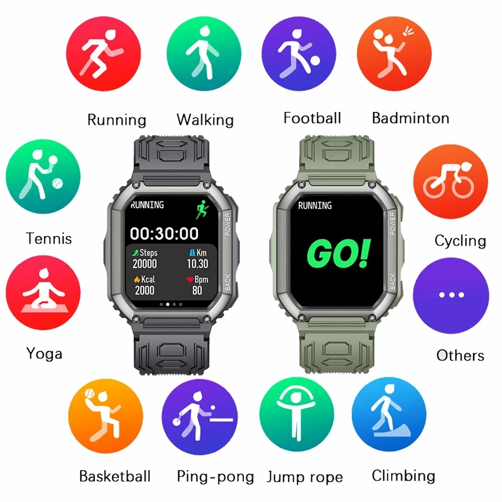 Uue Versiooni Sport Smartwatch DIY Dial Magada Tracker Ultra-pikk Aku Eluiga Smart Vaadata Android, iOS Telefoni 3