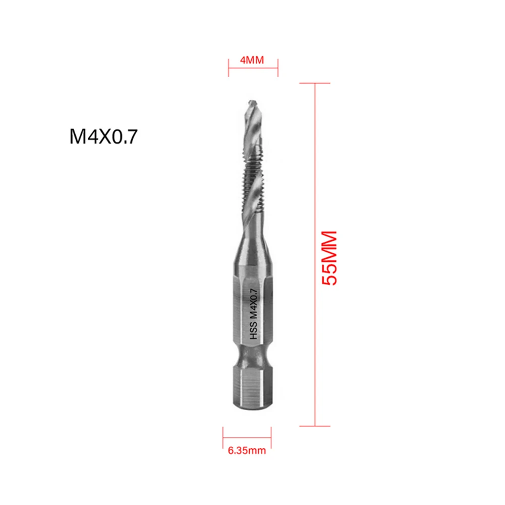 1TK M3/M4/M5/M6/M8/M10 Tap Drill Bit Hex Varre Puuriterad Komplekt HSS Keermestatud Natuke automaadil Ühend Tap Drill Bits 0
