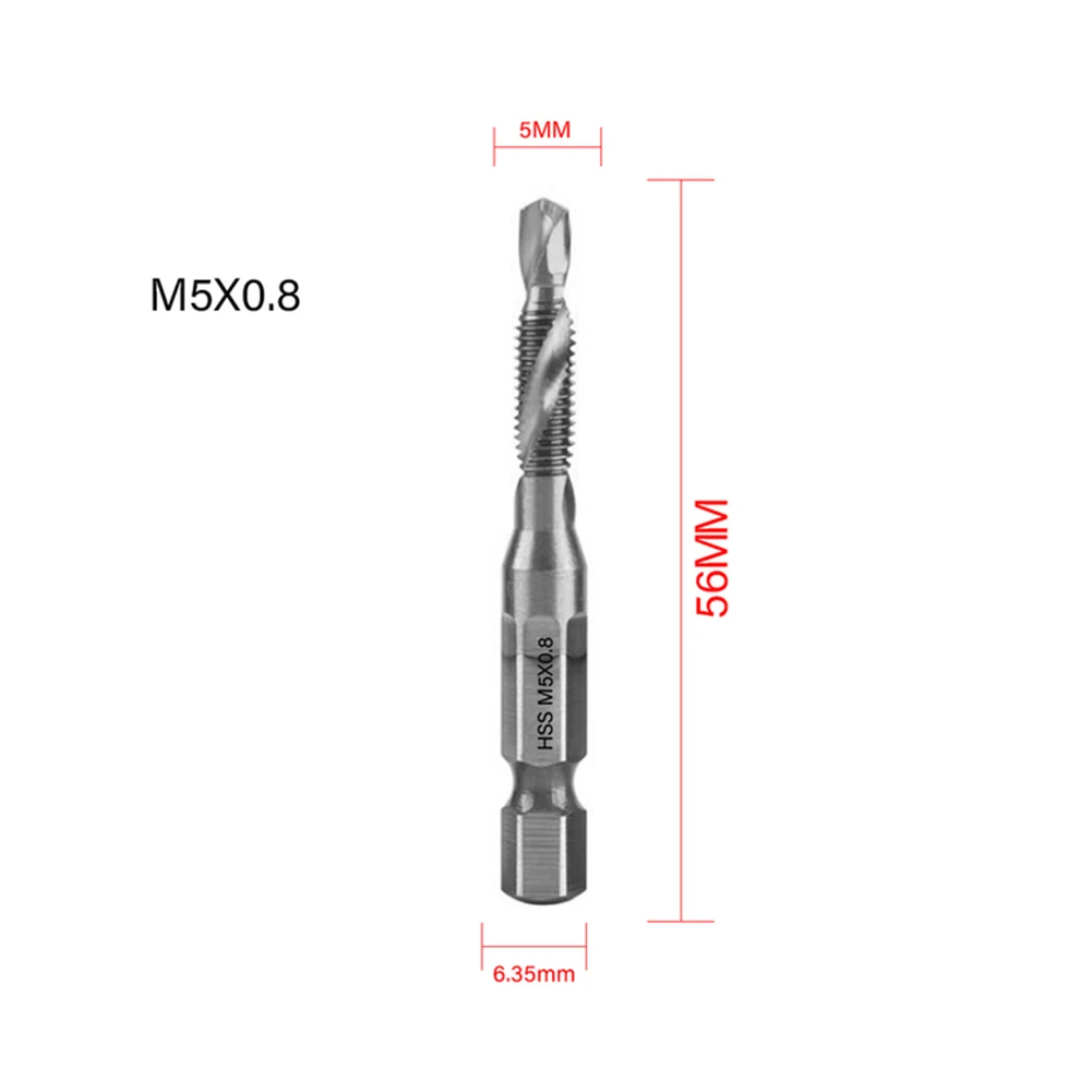1TK M3/M4/M5/M6/M8/M10 Tap Drill Bit Hex Varre Puuriterad Komplekt HSS Keermestatud Natuke automaadil Ühend Tap Drill Bits 1