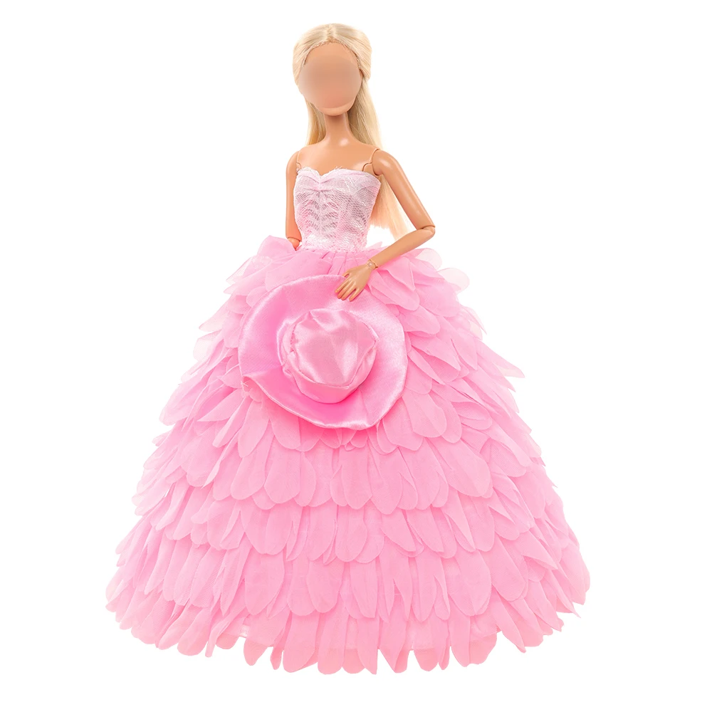2tk komplekt Fashion Odavad Riided Nukk Pulm Õhtul Pool Kleit Printsess Barbie Parim Kingitus Esitada Nukud, Aksessuaarid, Roosa 2