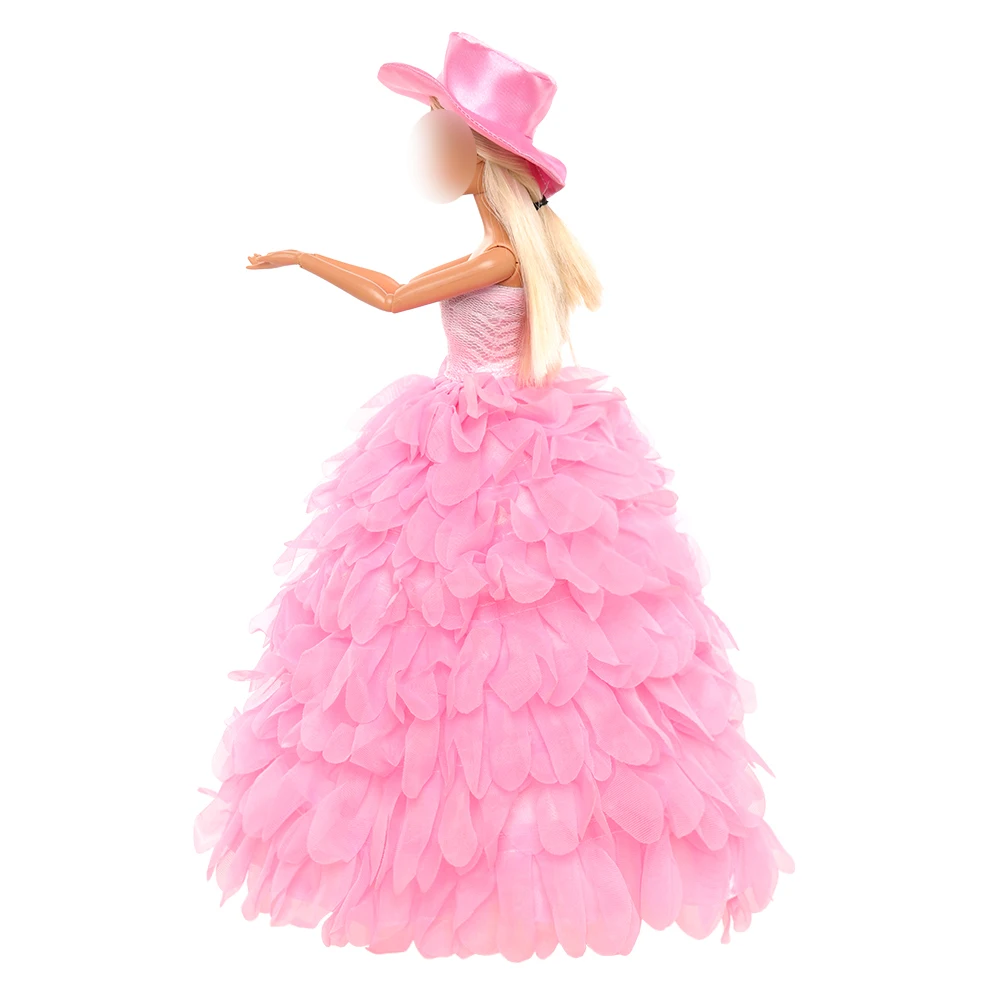 2tk komplekt Fashion Odavad Riided Nukk Pulm Õhtul Pool Kleit Printsess Barbie Parim Kingitus Esitada Nukud, Aksessuaarid, Roosa 4
