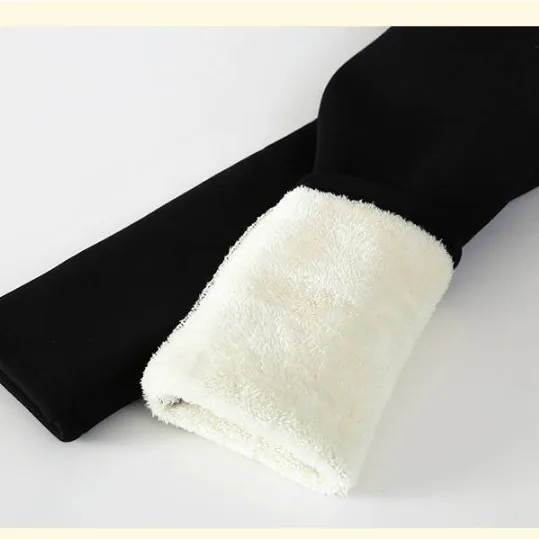 Säärised de invierno para mujer Pantalones cálidos de terciopelo R40 de cintura alta Säärised de Värvi sólido para mujer 5