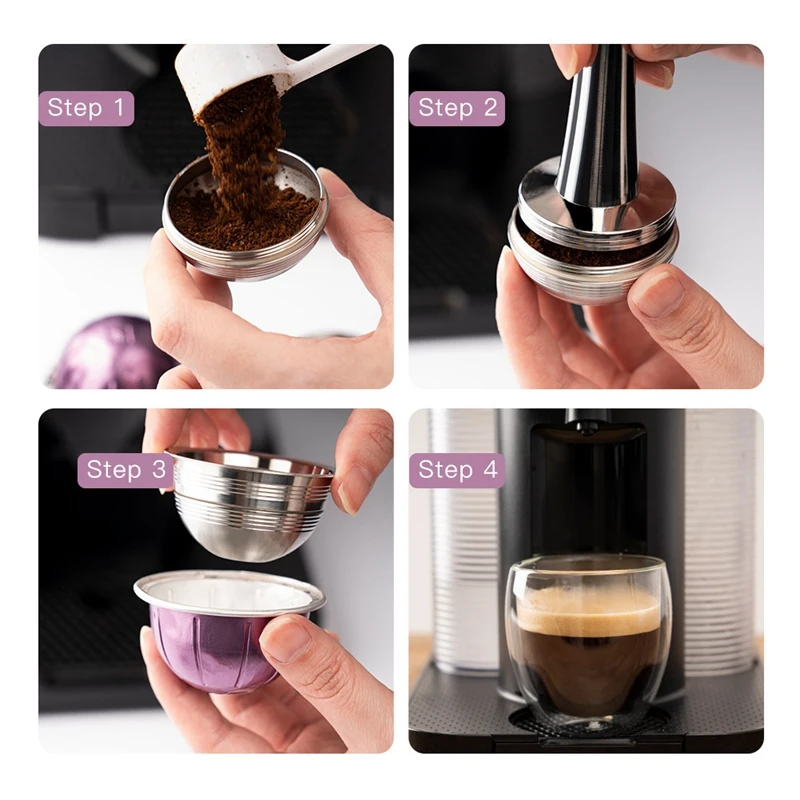 Sobib Nespresso G6 Vertuoline Roostevabast Terasest Kohvi Kapsli Kest Täitmise Korduvkasutatavad Kest 3