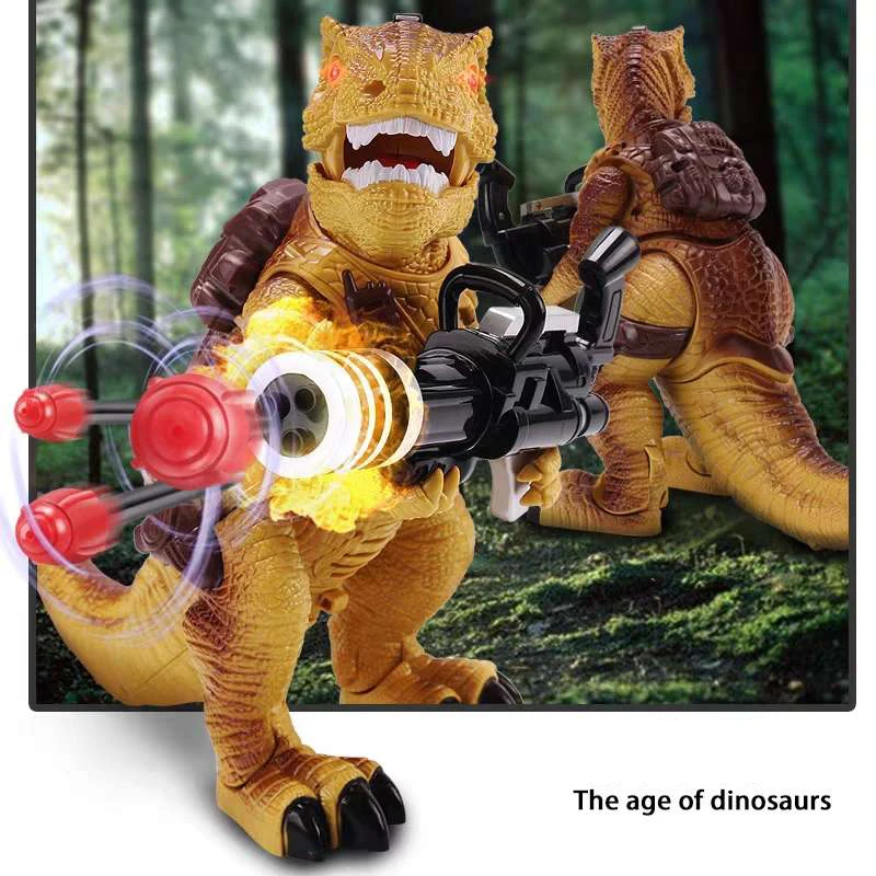 2.4 G RC Dinosaurus Shot Gun puldiga Mänguasi Elektrilised Jalgsi Mänguasjad Lastele jõulukinke koos Heliga Muusika jõulukinke 3