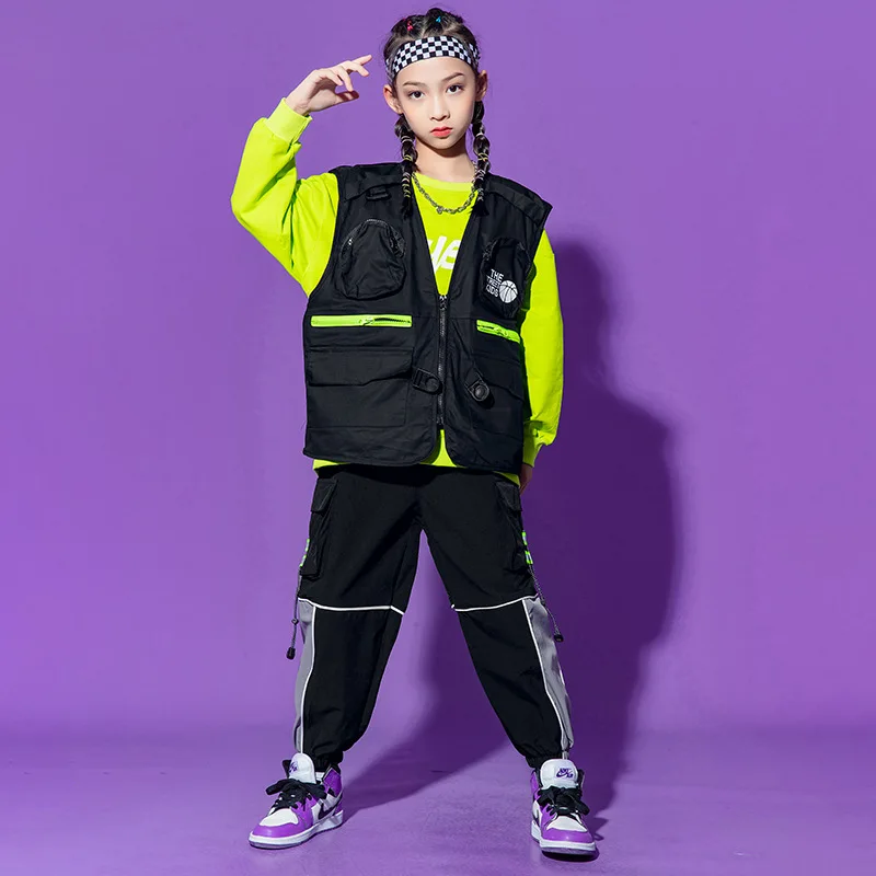Kid Kpop Hip-Hop Riided Varrukateta Jope Dressipluus Top Streetwear Taktikaline Cargo Püksid Tüdrukutele Poiste Tantsu Kostüüm Riided 2
