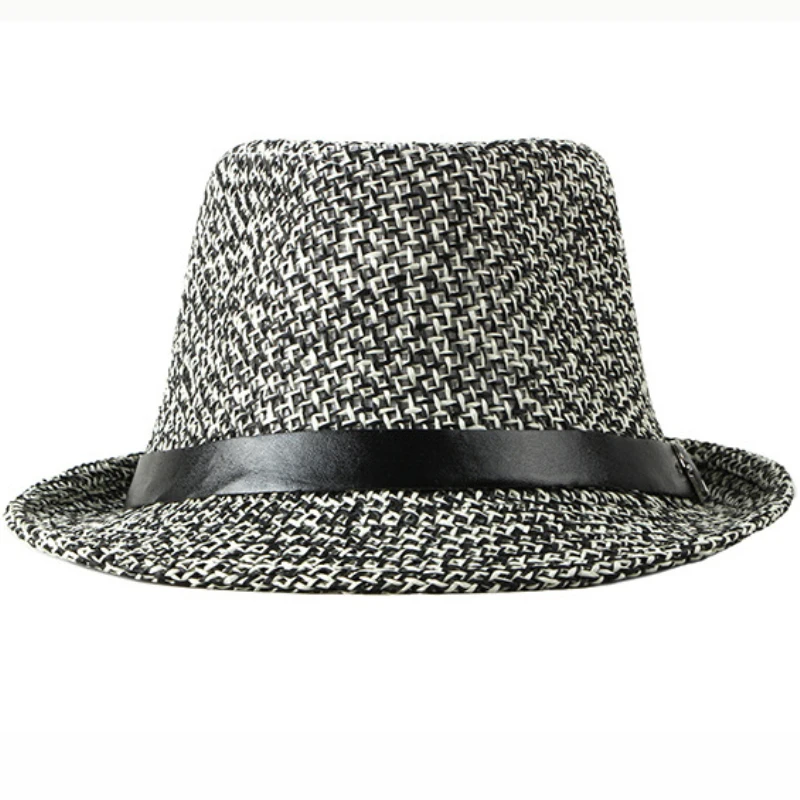 MZ2377 Kevadel, Suvel Päike Müts Hingav Huopahattu Fedoras Müts Meeste ja Naiste Vintage Must Nahast Vöö Straw Hat Mees Väljas Beach Müts 3