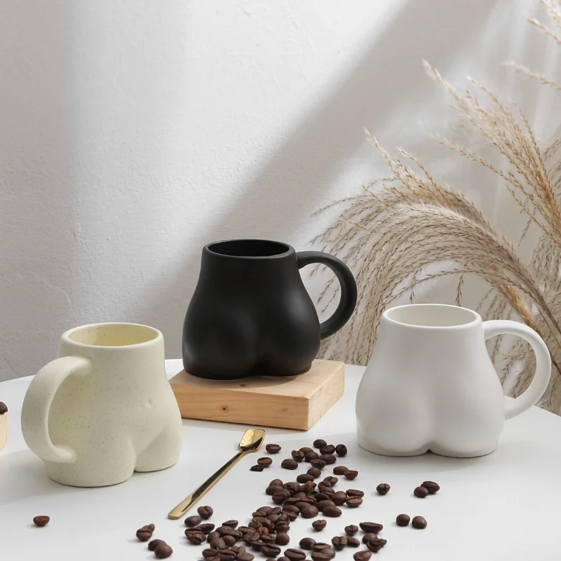 Isikliku 3D Keraamiline Kohvi Kruus Hommikusöök Tassi Naljakas, Loominguline Drinkware Huuled Tagumik Erilisi Kingitusi Ema Meeste ja Naiste Paar 1