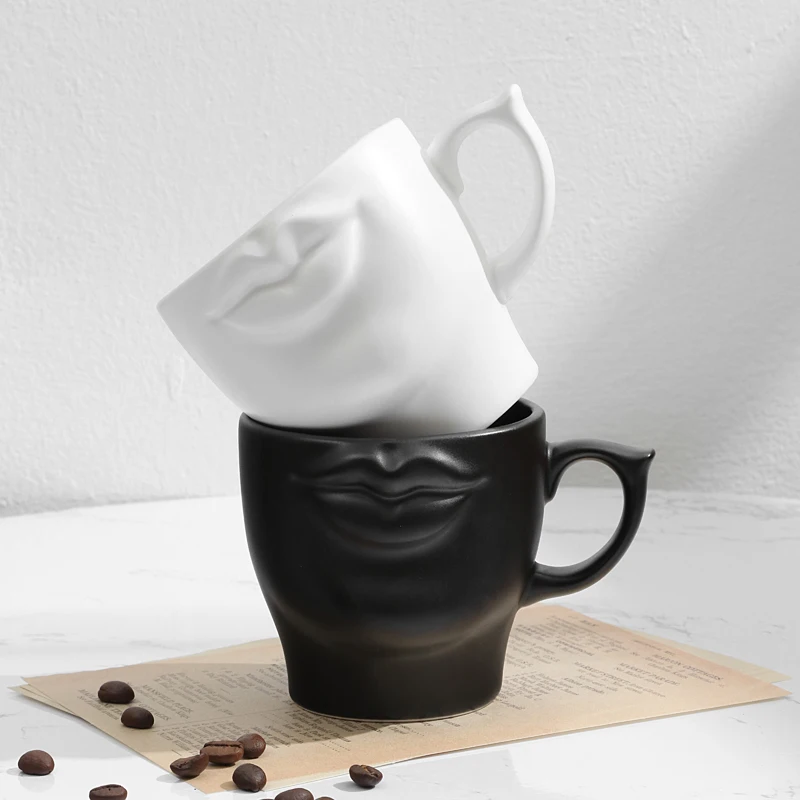 Isikliku 3D Keraamiline Kohvi Kruus Hommikusöök Tassi Naljakas, Loominguline Drinkware Huuled Tagumik Erilisi Kingitusi Ema Meeste ja Naiste Paar 3