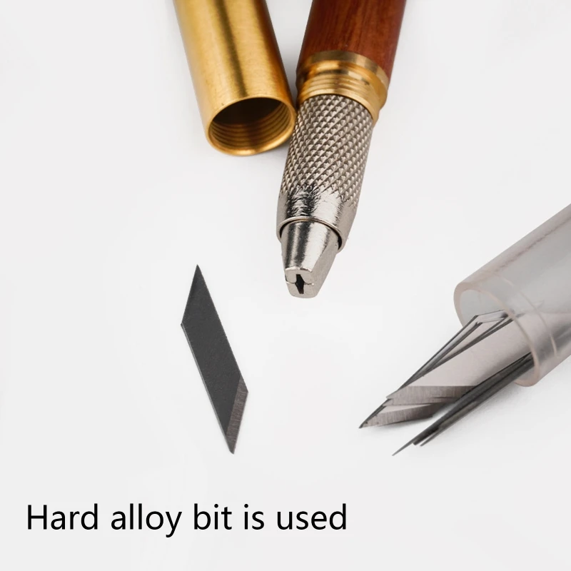 Dual-purpose Pen Messing & täispuidust Pen Puidutöötlemine Scriber - Märgise Vahend Sulamist Nippi Scriber - Pen Terav Tera Vastupidav 4