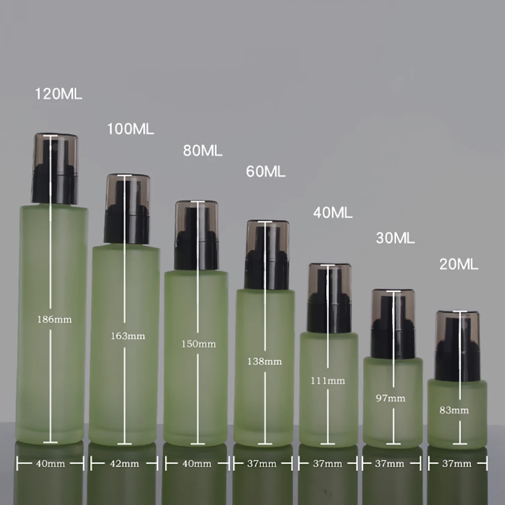 Kõrge kvaliteediga jäätunud parfüümi pihustiga klaaspudel 40ml ringlussevõetud spray pudelit,40ml seerum pumbaga pudelis laos 5